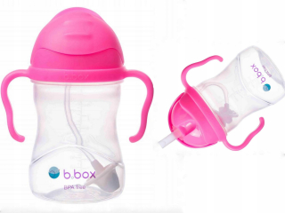 B.Box BB00511 fľaša na vodu so slamkou, 240 ml, ružová